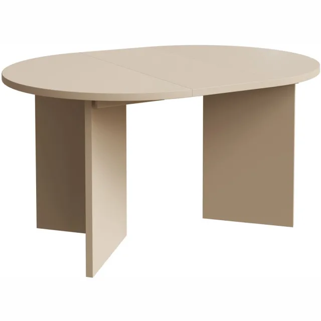 Selsey Ovo – Uitschuifbare eettafel, rond, 110–190 x 110 cm, Cappuccino
