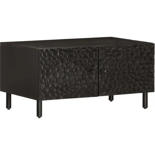 vidaXL Salontafel 80x50x40 cm massief mangohout zwart