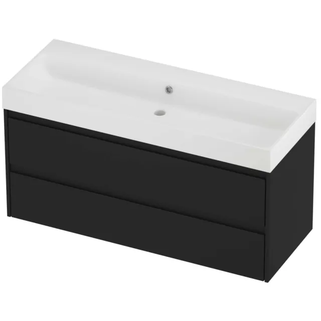 Proline Podium Badmeubelset Polystone Loft 120x46x62 cm Mat White Mat Zwart