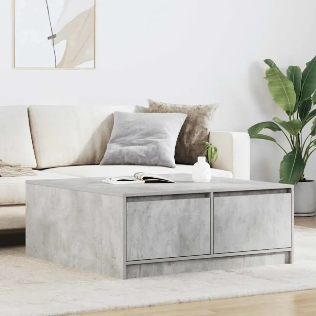 vidaXL Salontafel met lades 100x100x40 cm betongrijs