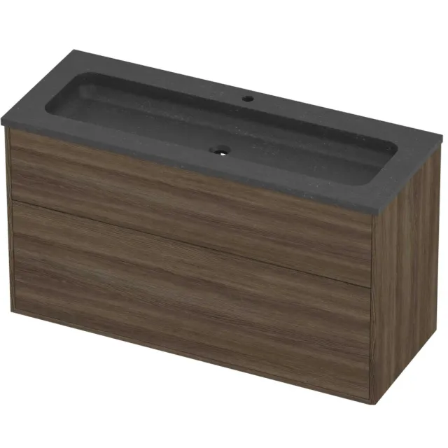 Proline Rollo Badmeubelset Hardsteen Elegant 1 Kraangat 120x46x67 cm Blue Stone Vital Oak Eiken