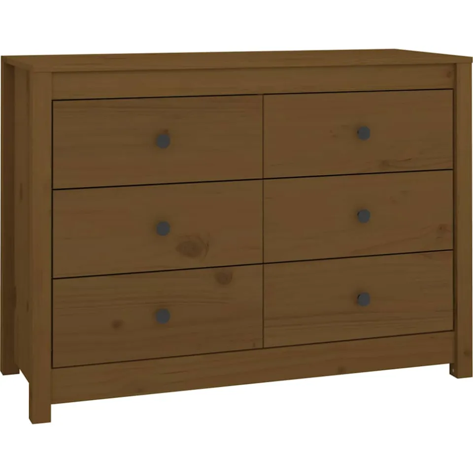 vidaXL Dressoir 100x40x72 cm massief grenenhout honingbruin