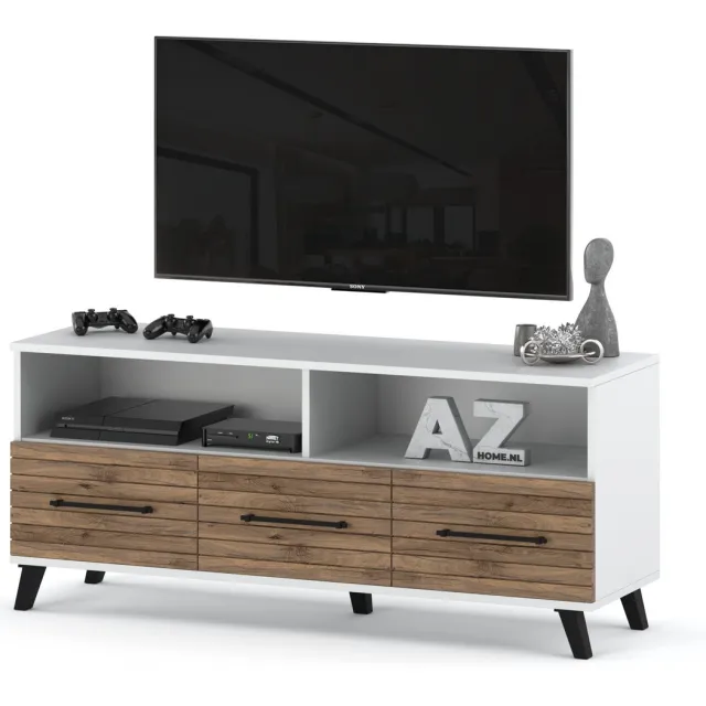 AZ-Home AZ Home, Tv Meubel Carlo 7 140cm Wit Eiken Flagstaff