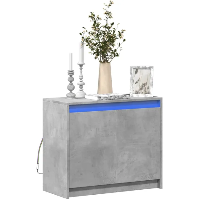 vidaXL Dressoir met LED 72x34x61 cm bewerkt hout betongrijs