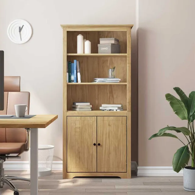 vidaXL Boekenkast BODO 3-laags 82 x 40 x 173 cm Bewerkt hout Bruin