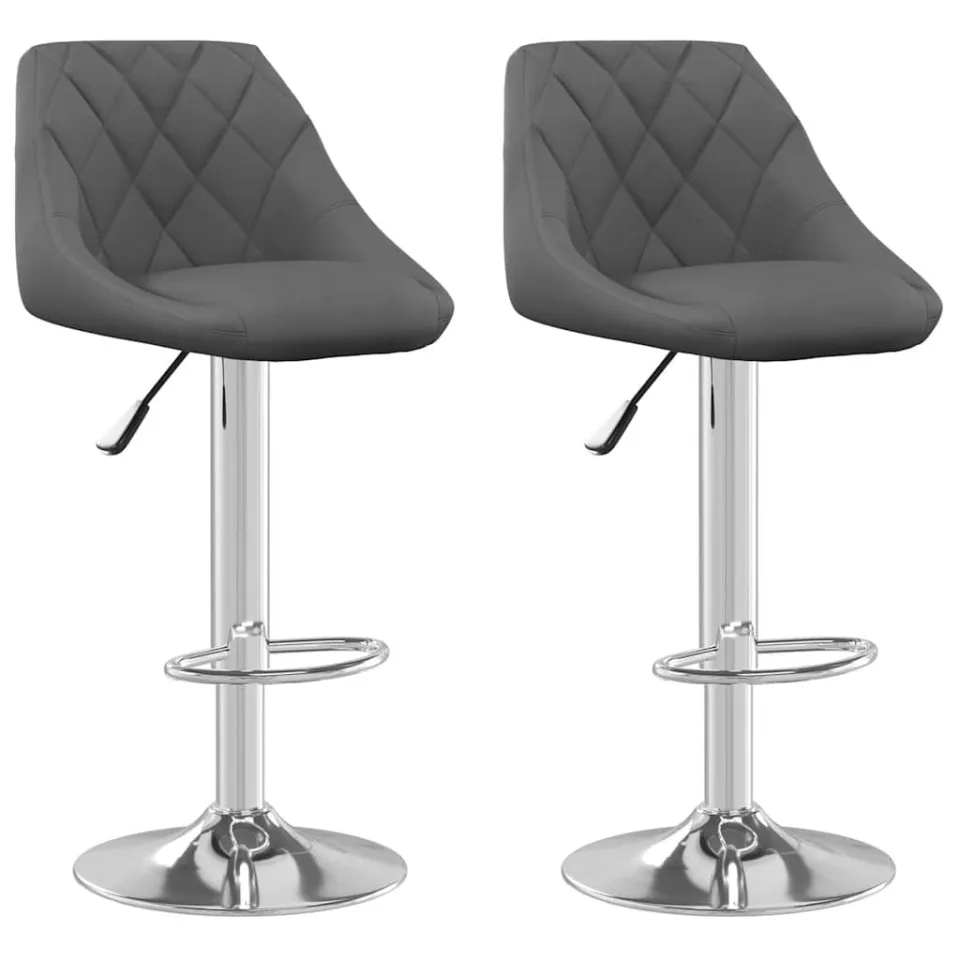 vidaXL Barkrukken 2 st fluweel donkergrijs grijs, foto 3