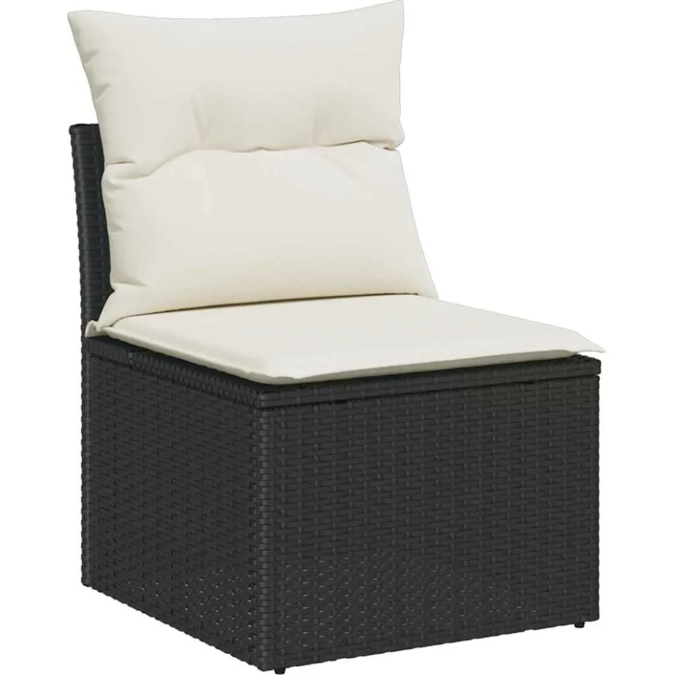 vidaXL Tuin Sofa Set 10 st Bruin poly rattan Zwart