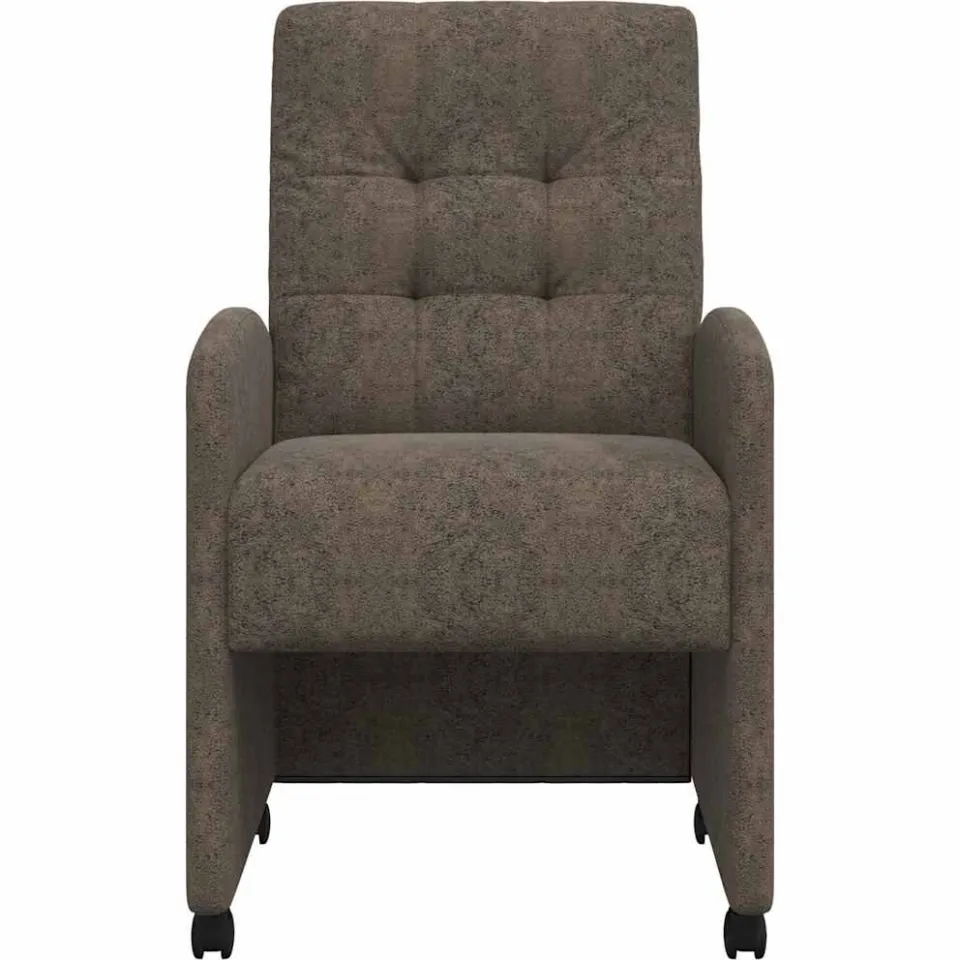 vidaXL Eetkamerstoelen met Wieltjes 2 st Faux suede leer Donkergrijs grijs, foto 4