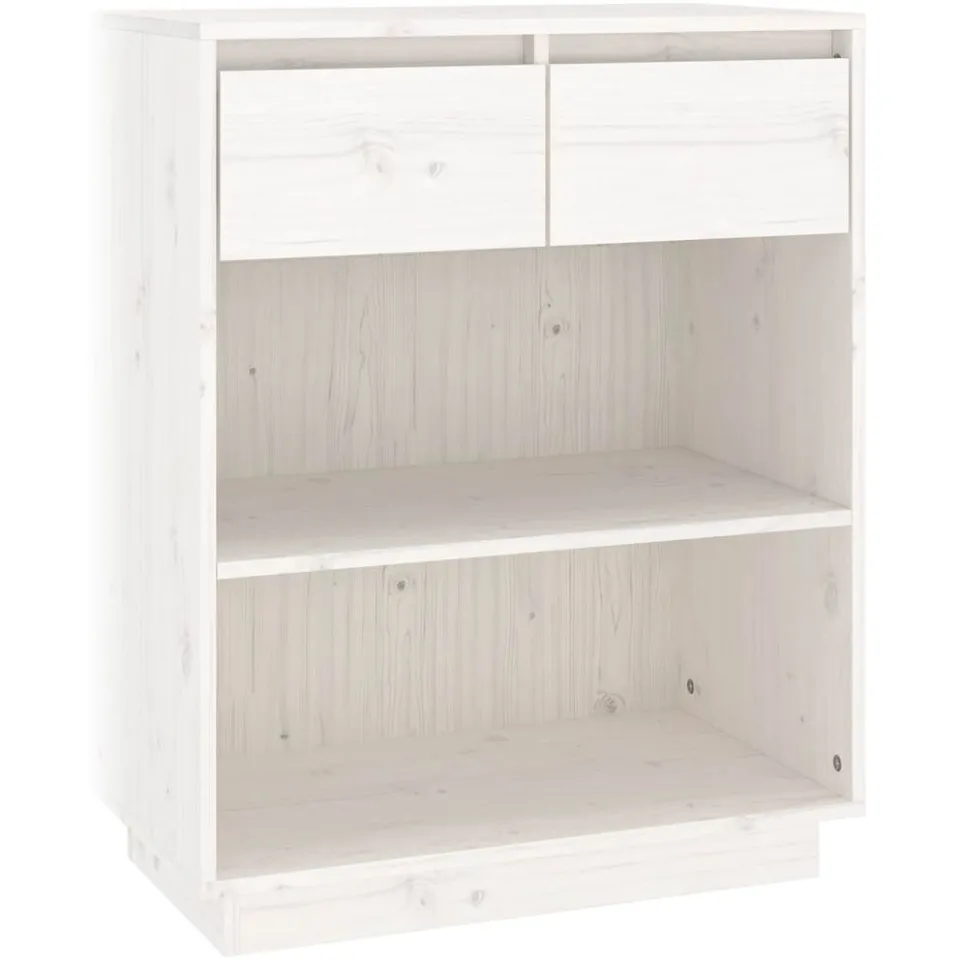 vidaXL Wandkast 60x34x75 cm massief grenenhout wit