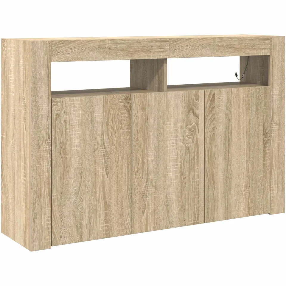 vidaXL Dressoir Sonoma Eiken 116 x 30 x 75 cm Bewerkt hout, foto 3