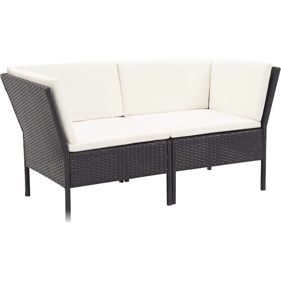 vidaXL 8-delige Loungeset met kussens poly rattan zwart, foto 3