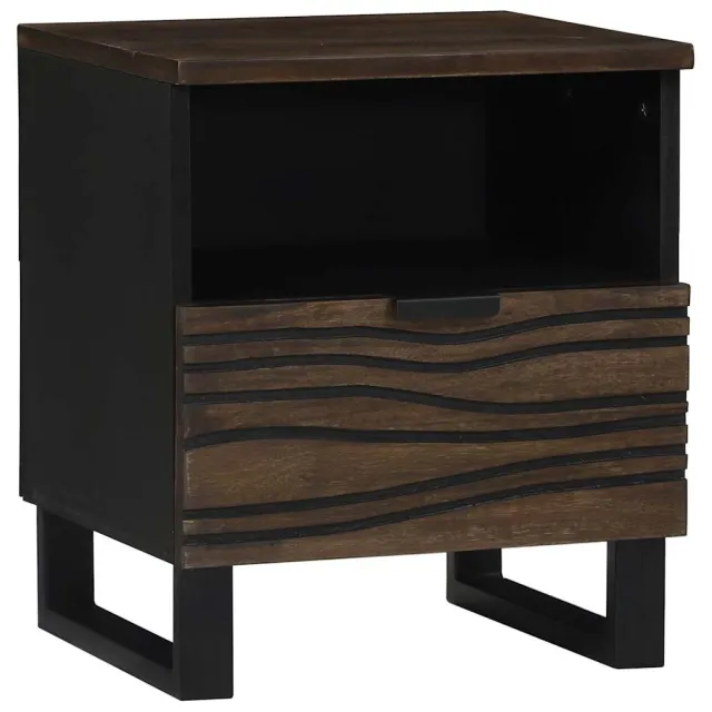vidaXL Nachtkastje Walnotenhout 40 x 33 x 46 cm Bewerkt hout Bruin