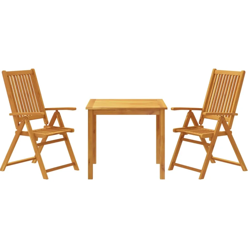 vidaXL 3-delige Tuinset 85x85x74 cm massief acaciahout Bruin