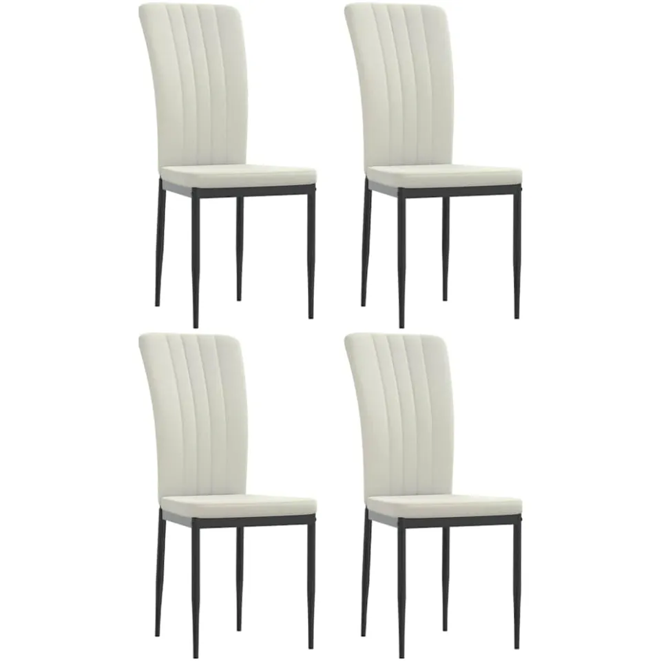 vidaXL Eetkamerstoelen 4 st fluweel crèmekleurig