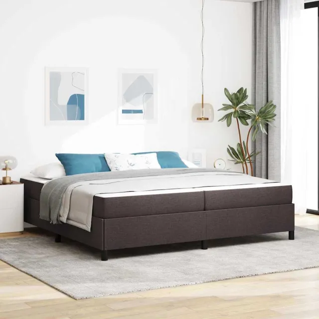 vidaXL Boxspringbed Donkerbruin 200 x 200 cm Stof