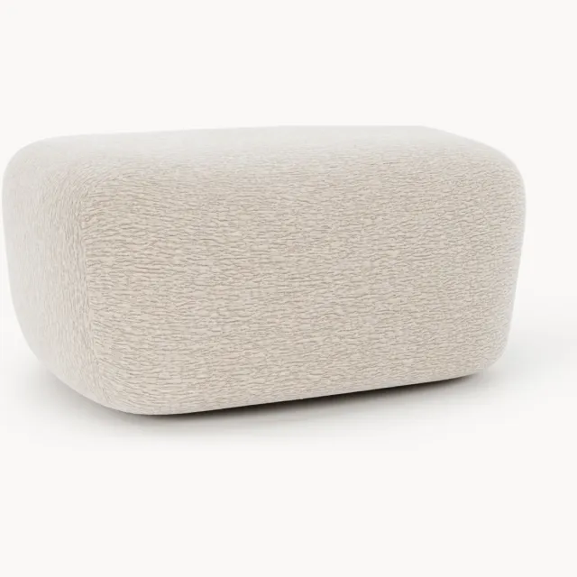 Westwing Collection Grote poef Wolke Beige