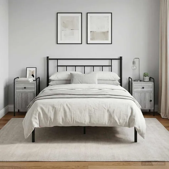vidaXL Nachtkastje 2 st Grijs Sonoma 35 x 36,5 x 61 cm Bewerkt hout, foto 2