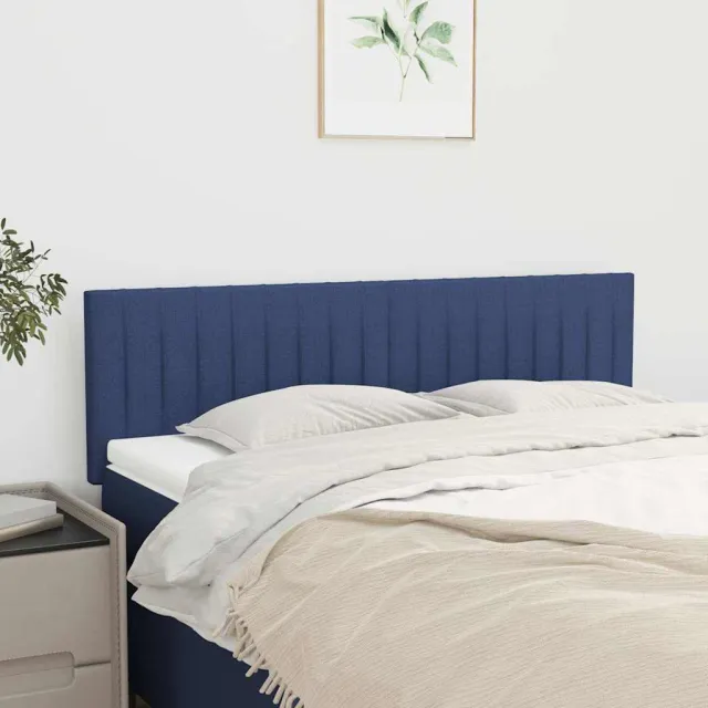 vidaXL Hoofdborden 144x5x78/88 cm stof blauw