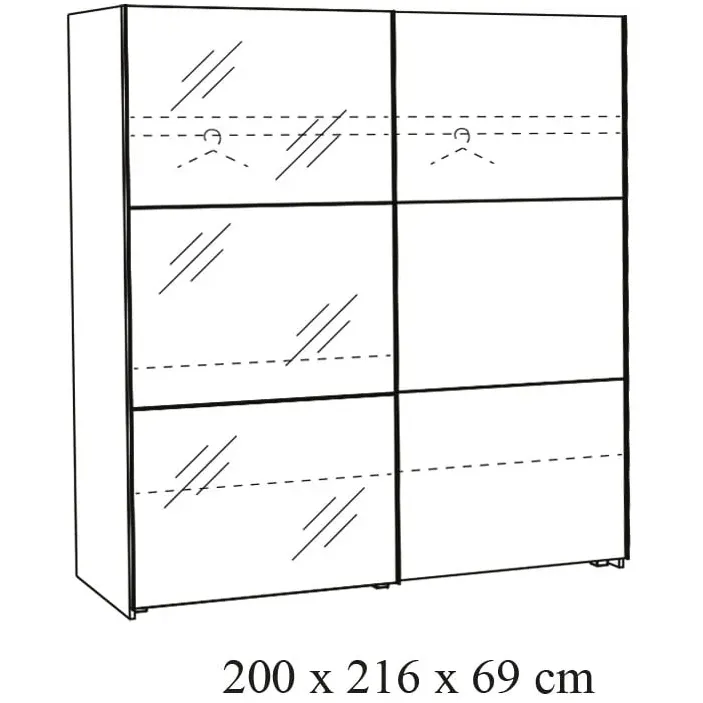 tweedeurs schuifdeurkast Andante-W20 wit