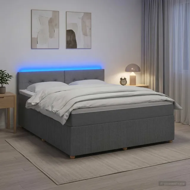 vidaXL Boxspringbed met matras Lichtgrijs 140 x 200 cm Stof