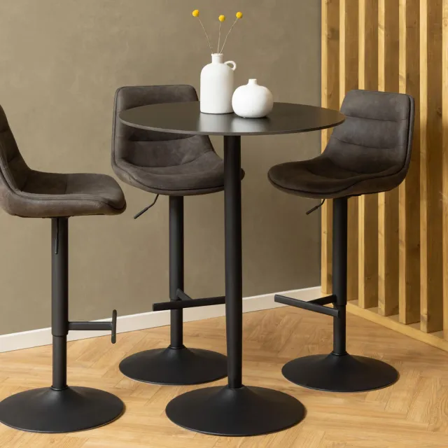 Bendt Ronde Bartafel / Statafel 'Tempest' Keramiek 80cm, Kleur Zwart, foto 2