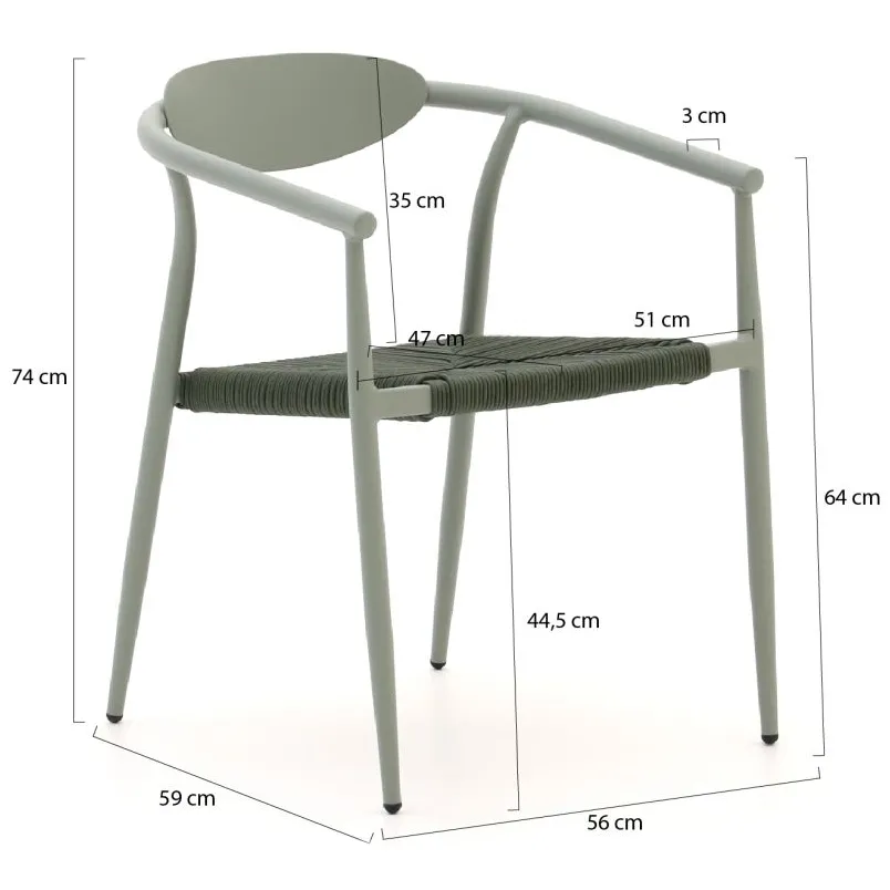 Manifesto Furniture Manifesto Cavone/Bruca 220cm dining tuinset 7-delig stapelbaar bruin, foto 2