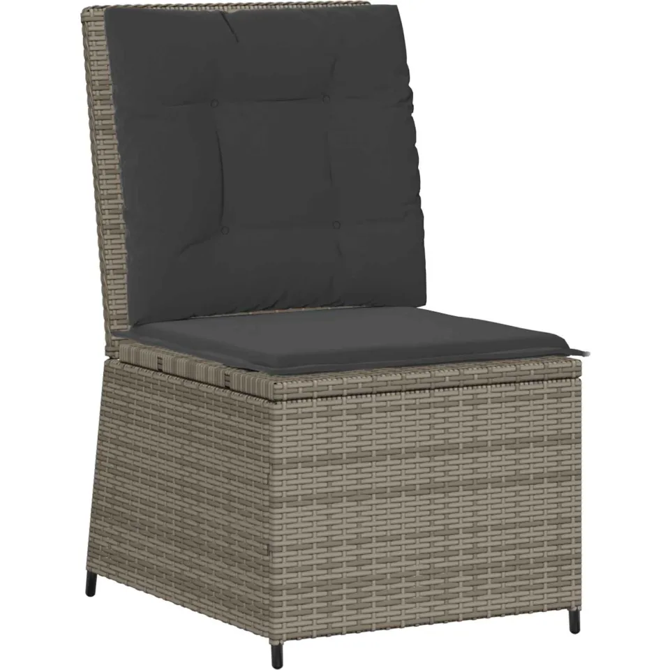 vidaXL Tuinbank Grijs poly rattan