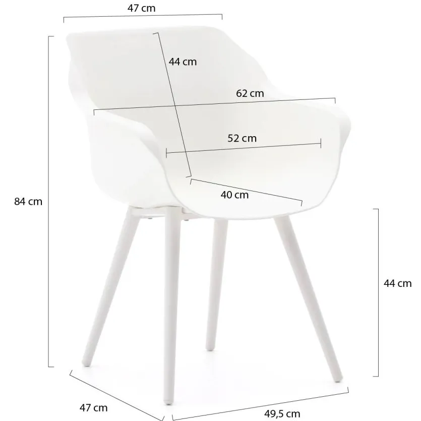 Hartman tuinmeubelen Hartman Sophie Studio 240cm dining tuinset 7-delig wit, foto 2