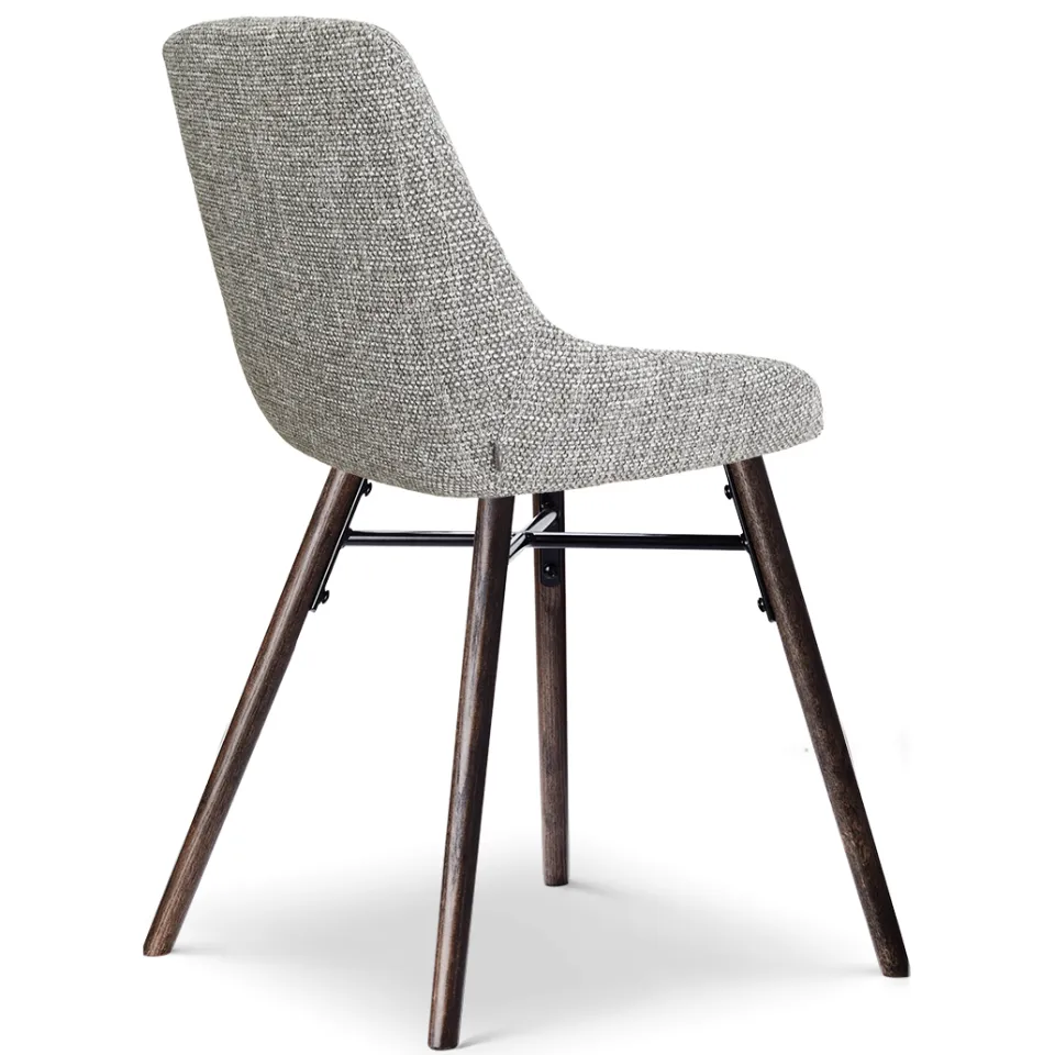 Nolon Nena-Isa eetkamerstoel grijs blend - walnoot houten onderstel, foto 3