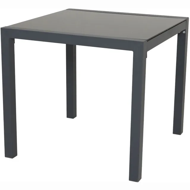SVITA Aluminium tuintafel - met glazen blad Balkontafel tuinmeubelen Grijs