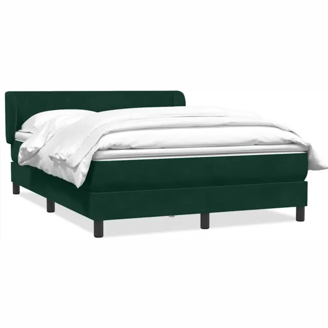 vidaXL Boxspring met matras fluweel donkergroen 160x220 cm groen