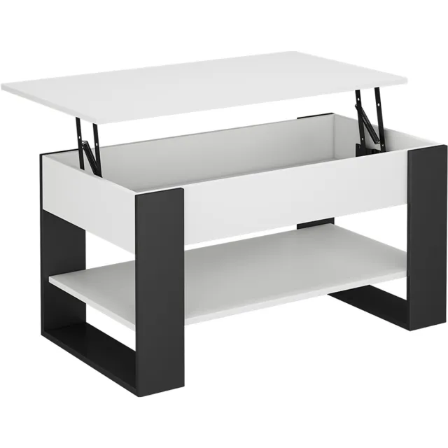 Vicco Lifto Salontafel – 92 x 51 cm met liftfunctie Wit/antraciet