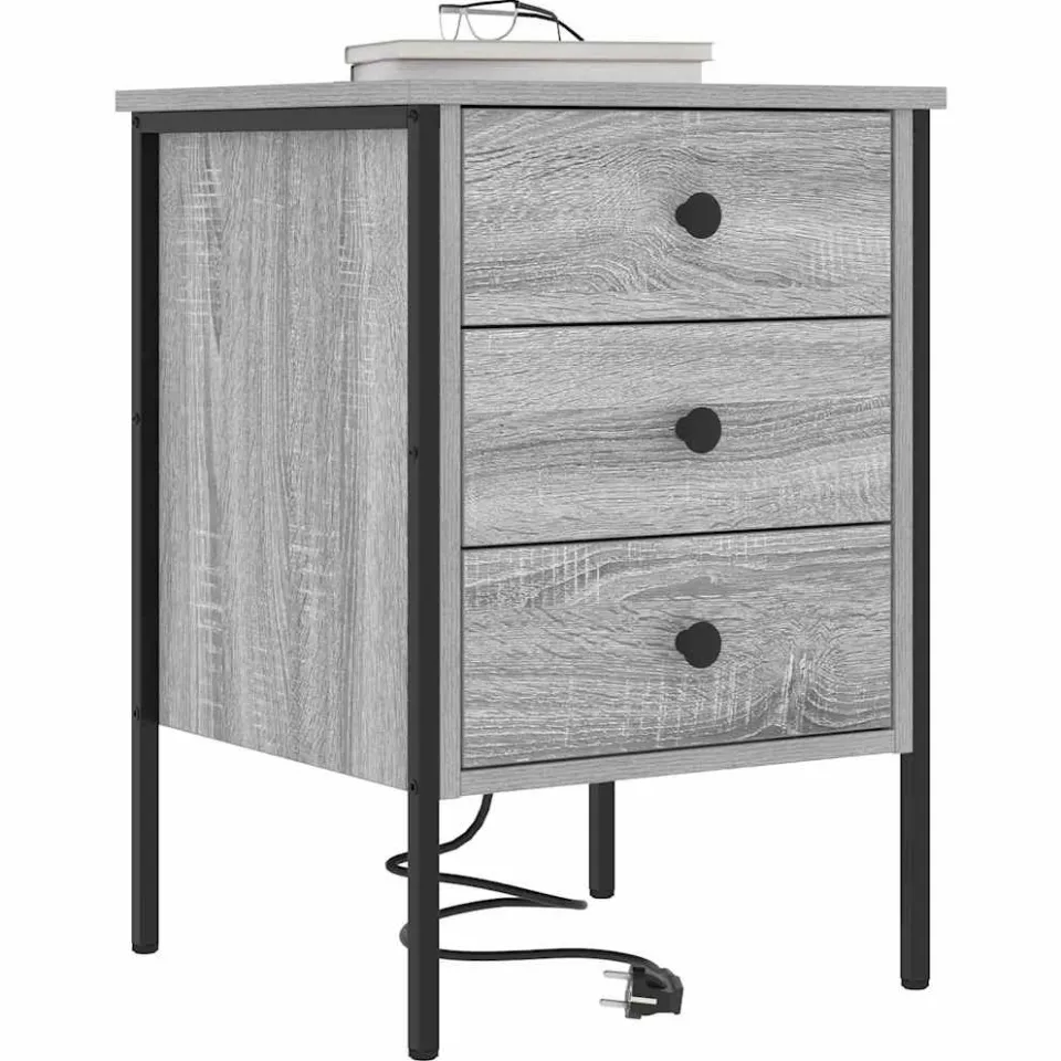 vidaXL Nachtkastje Grijs Sonoma 42 x 41 x 61 cm Bewerkt hout