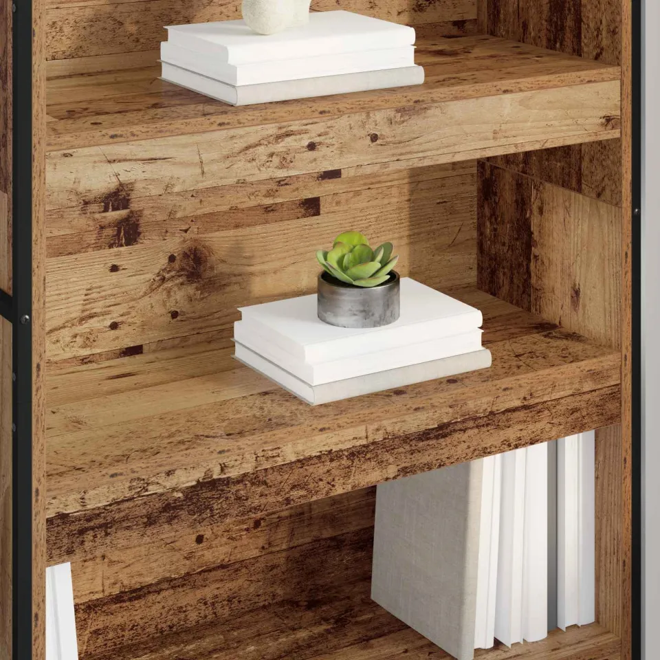 vidaXL Boekenkast 80 x 30 x 155 cm Bewerkt hout Oud Hout bruin, foto 3
