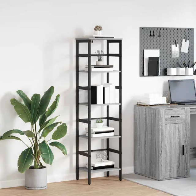 vidaXL Boekenkast 4-laags 40 x 29,5 x 149 cm Bewerkt hout Grijs Sonoma, foto 2