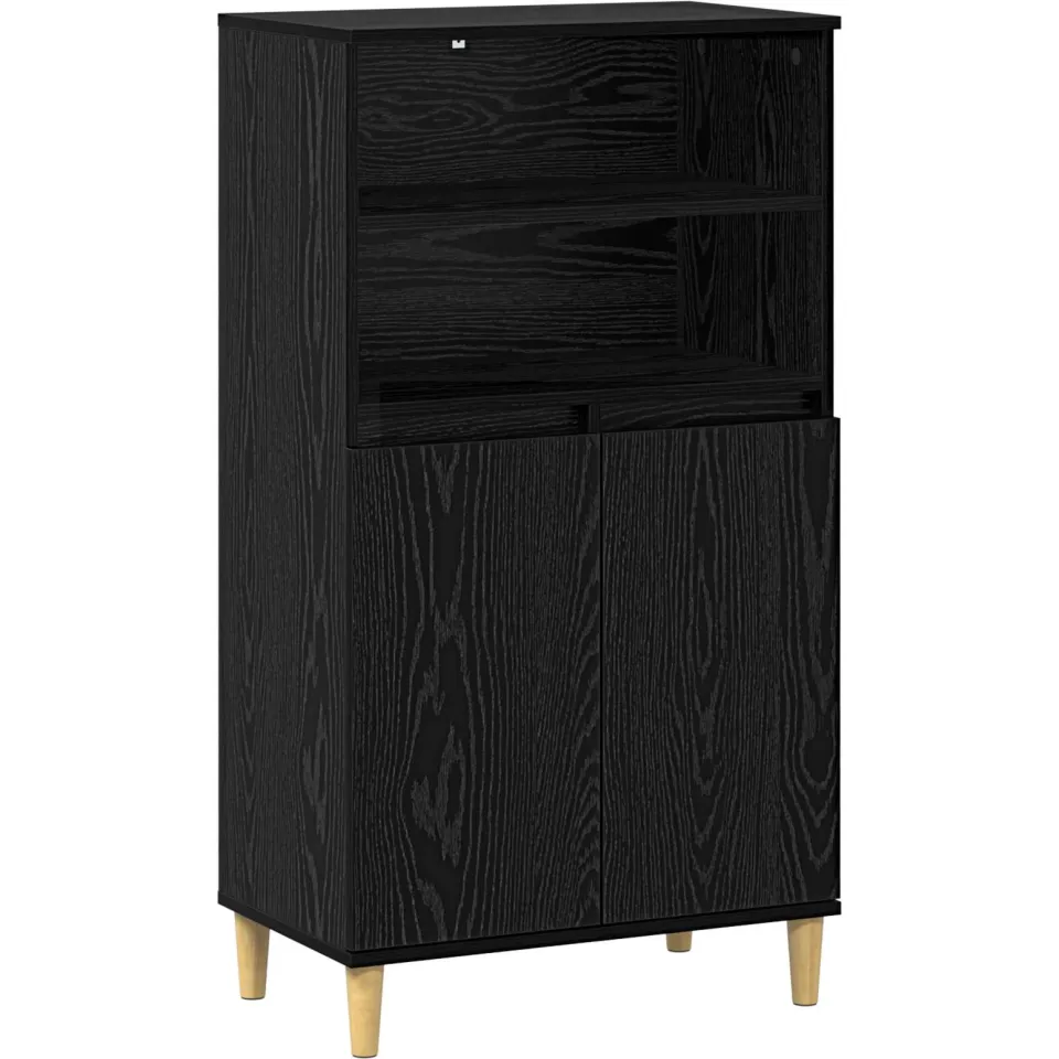 vidaXL Hoge kast Zwart eiken 60 x 36 x 110 cm Bewerkt hout