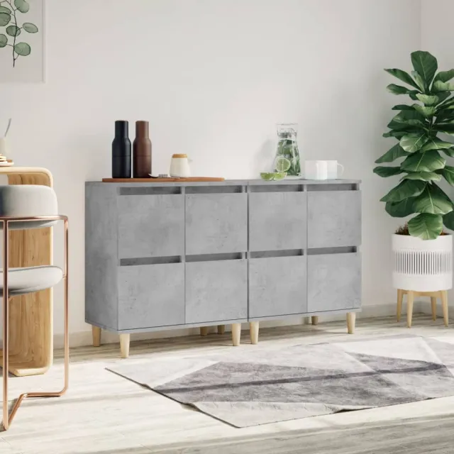 vidaXL Dressoirs 2 st 60x35x70 cm bewerkt hout betongrijs grijs, foto 2