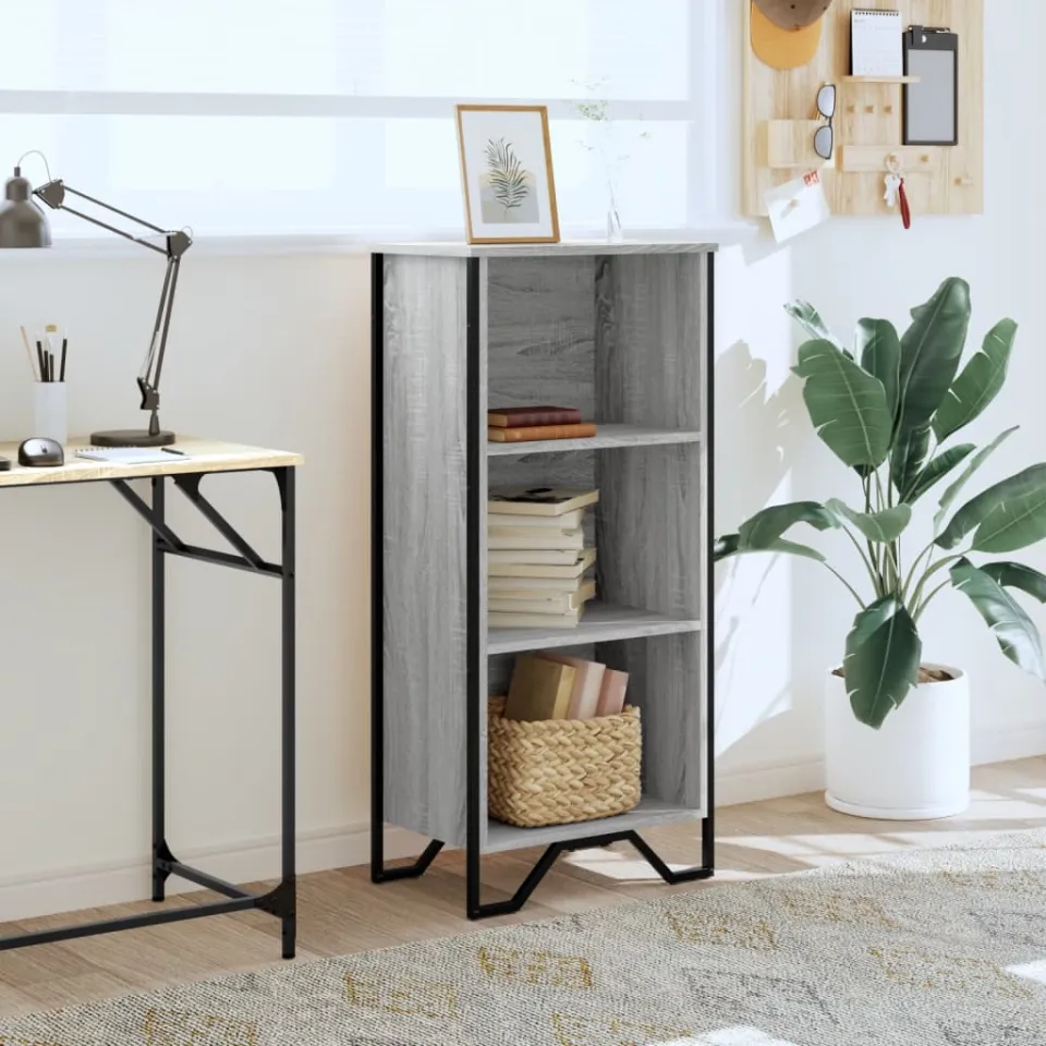 vidaXL Boekenkast 50x31x106 cm bewerkt hout grijs sonoma eikenkleurig, foto 2