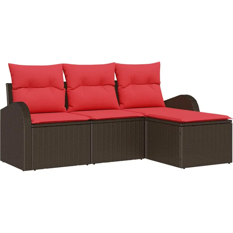 vidaXL Tuin Sofa Set Bruin poly rattan