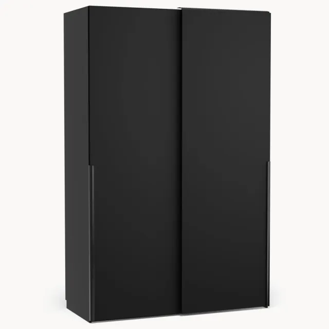 Westwing Collection Modulaire schuifdeurkast Leon, 150 cm breed, diverse varianten Zwart