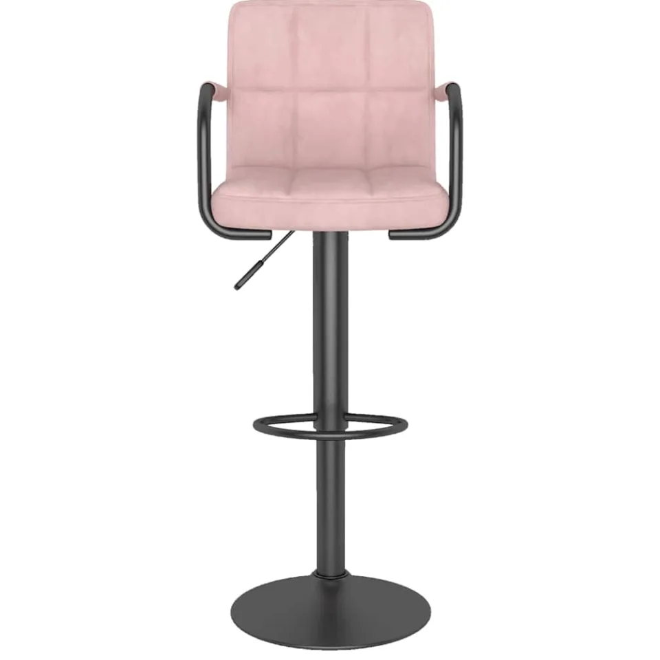 vidaXL Barkruk fluweel roze