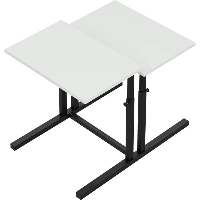 FurniChic , verstelbare moeder- en kind 2-delige tafelset, in hoogte verstelbare tafel, bijzettafel, speeltafel, bureau voor hem en haar, multifunctioneel-Sacramento OAK, 80 x 60 x 43-73 cm (l x b x h) Wit