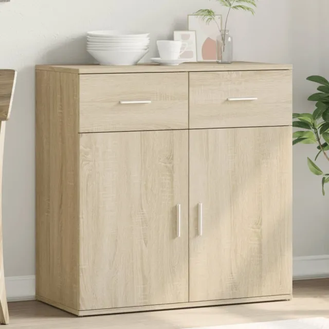 vidaXL Dressoir 79x38x80 cm bewerkt hout sonoma eikenkleurig, foto 2