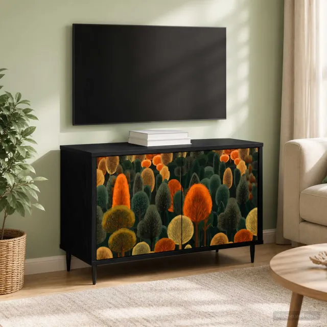 vidaXL Tv-meubel ZAANDAM 69 x 33 x 50,5 cm Zwart eiken Bewerkt hout