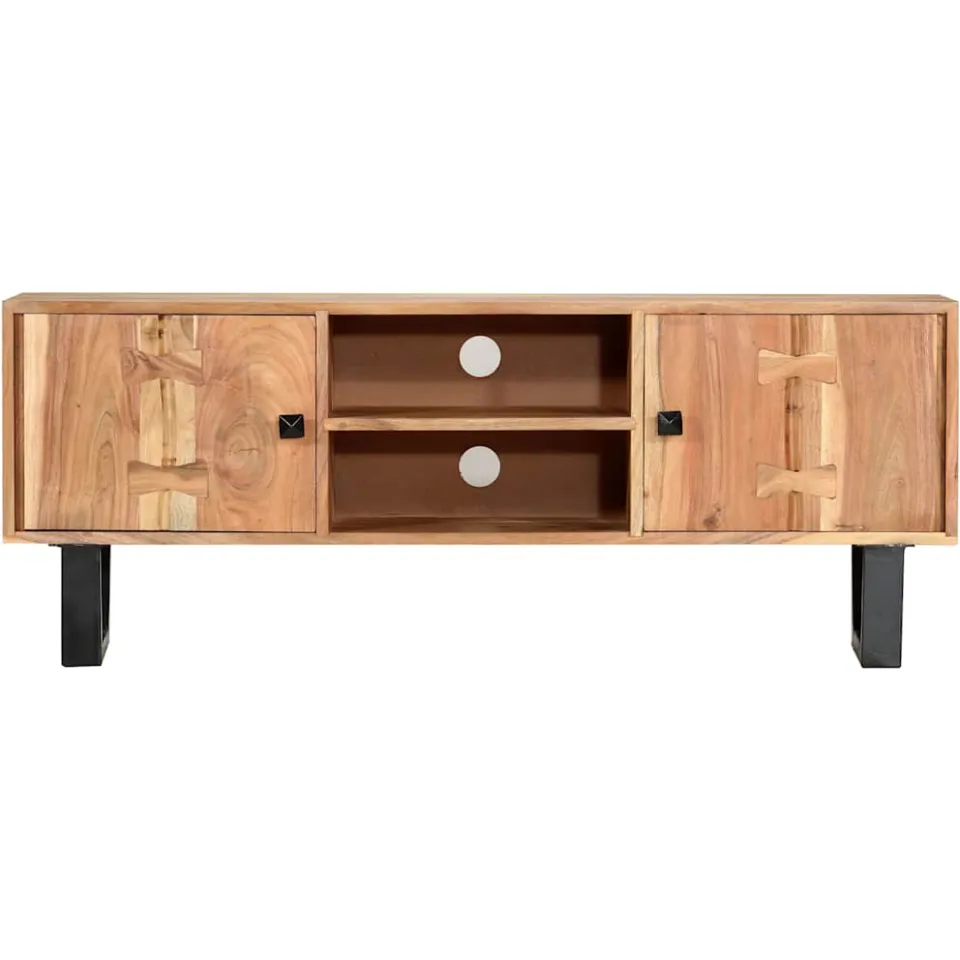 vidaXL Tv-meubel 118x30x45 cm massief acaciahout bruin, foto 3