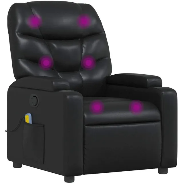 vidaXL Massagestoel - verstelbaar - kunstleer - zwart