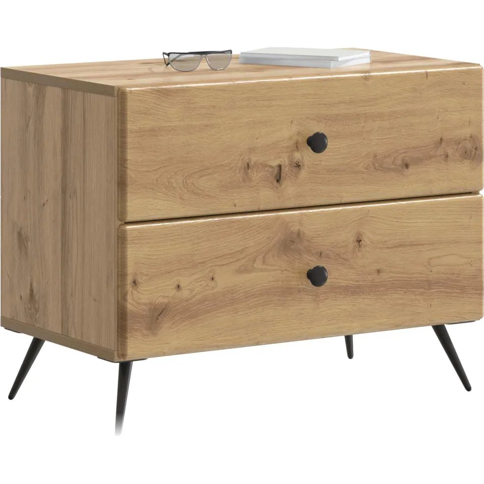 vidaXL Nachtkastje Artisanaal eiken 62 x 34,5 x 47,5 cm Bewerkt hout Bruin