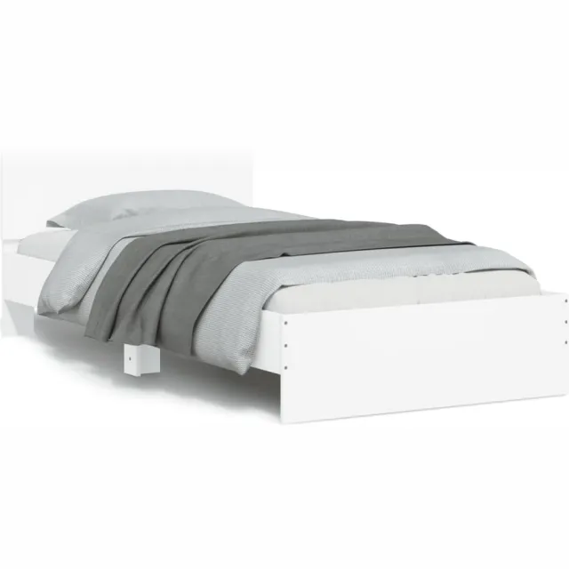 vidaXL Bedframe met hoofdbord en LED-verlichting wit 100x200 cm
