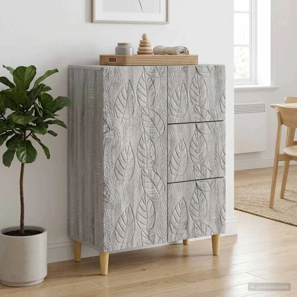vidaXL Dressoir Grijs Sonoma 66 x 34,5 x 90 cm Bewerkt hout, foto 2