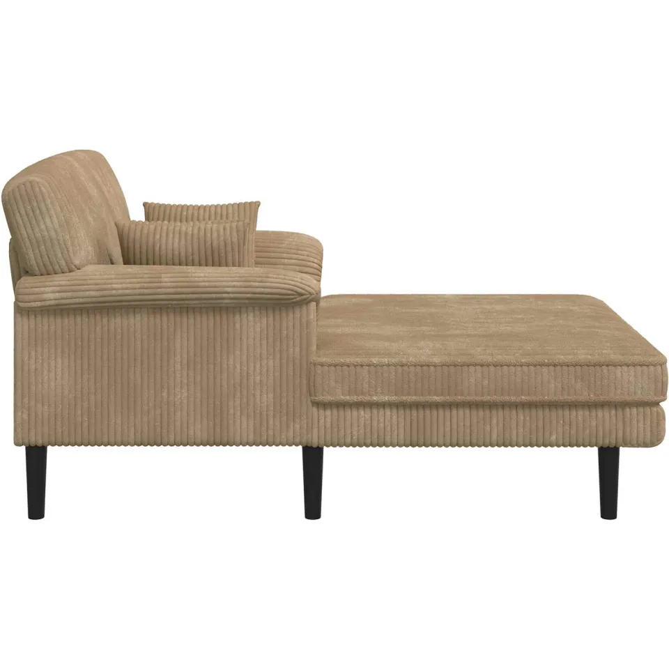 vidaXL Chaise longue Taupe Katoenen stof, foto 4